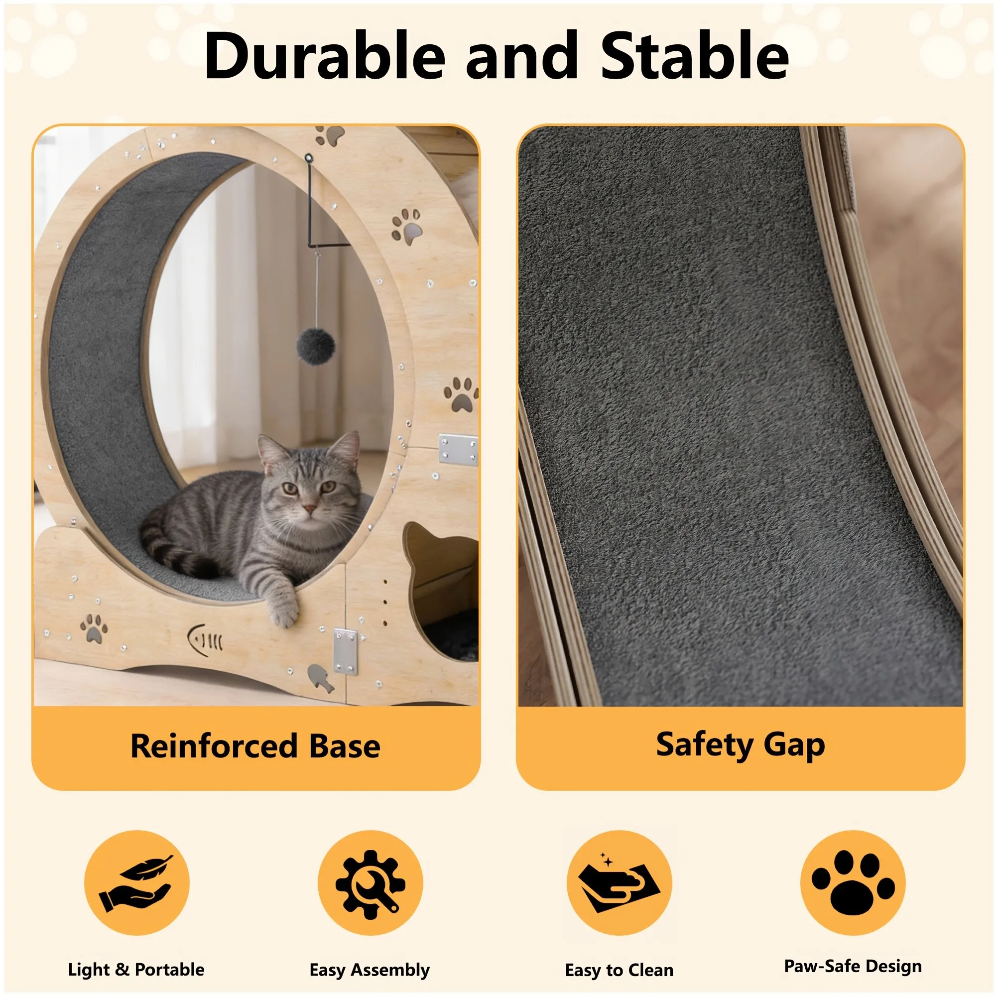 Quiet Indoor Cat Exercise Wheel – 119 USD Limited-Time Offer | Large Pet Activity Treadmill for Energy Release | Space-Saving De