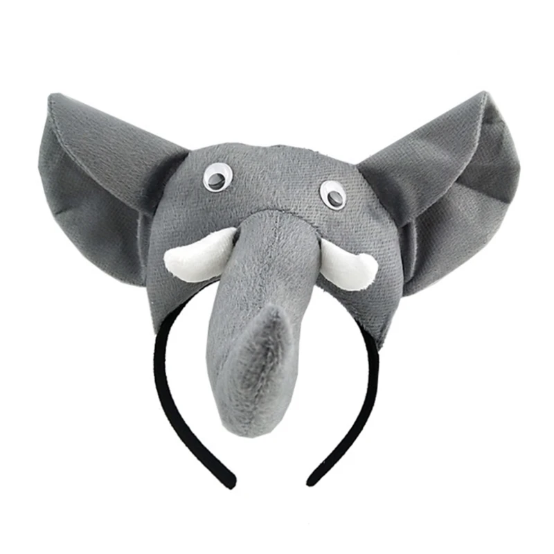 Adorkable Elephant Headpiece Proms Birthday Hairbands Fun Headwear Cartoon Elephant Festive Hair Headwear C1FC