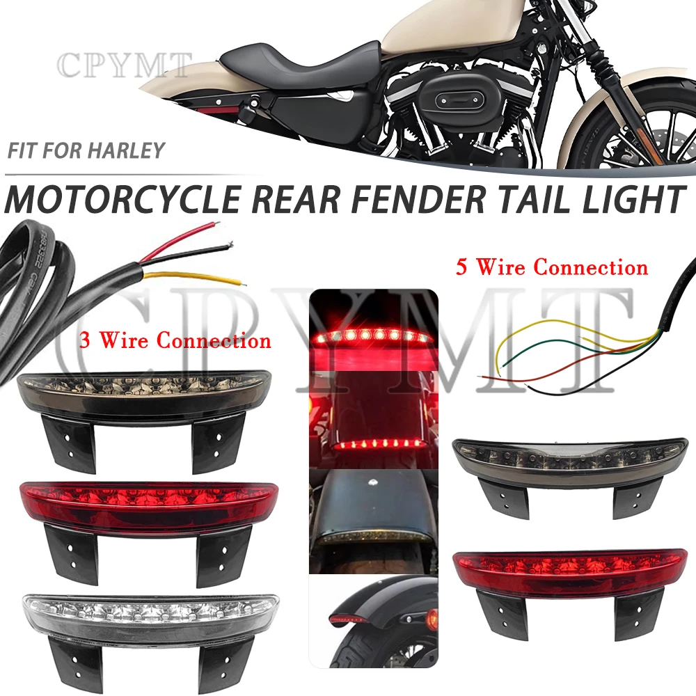 

Motorcycle turn signals Motorcycle Rear Fender Tailling Edge LED Brake Tail Light Fit For Harley Sportster XL883 1200 Iron 48 72