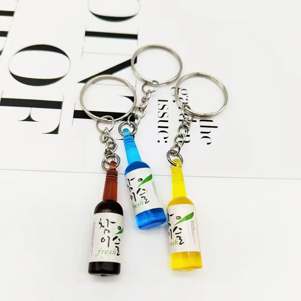Travel Gift Decoration  ​Accessions Car Key Accessories Simulation Soju Cans Keyring Soju Cans Keychain Simulation Trinket