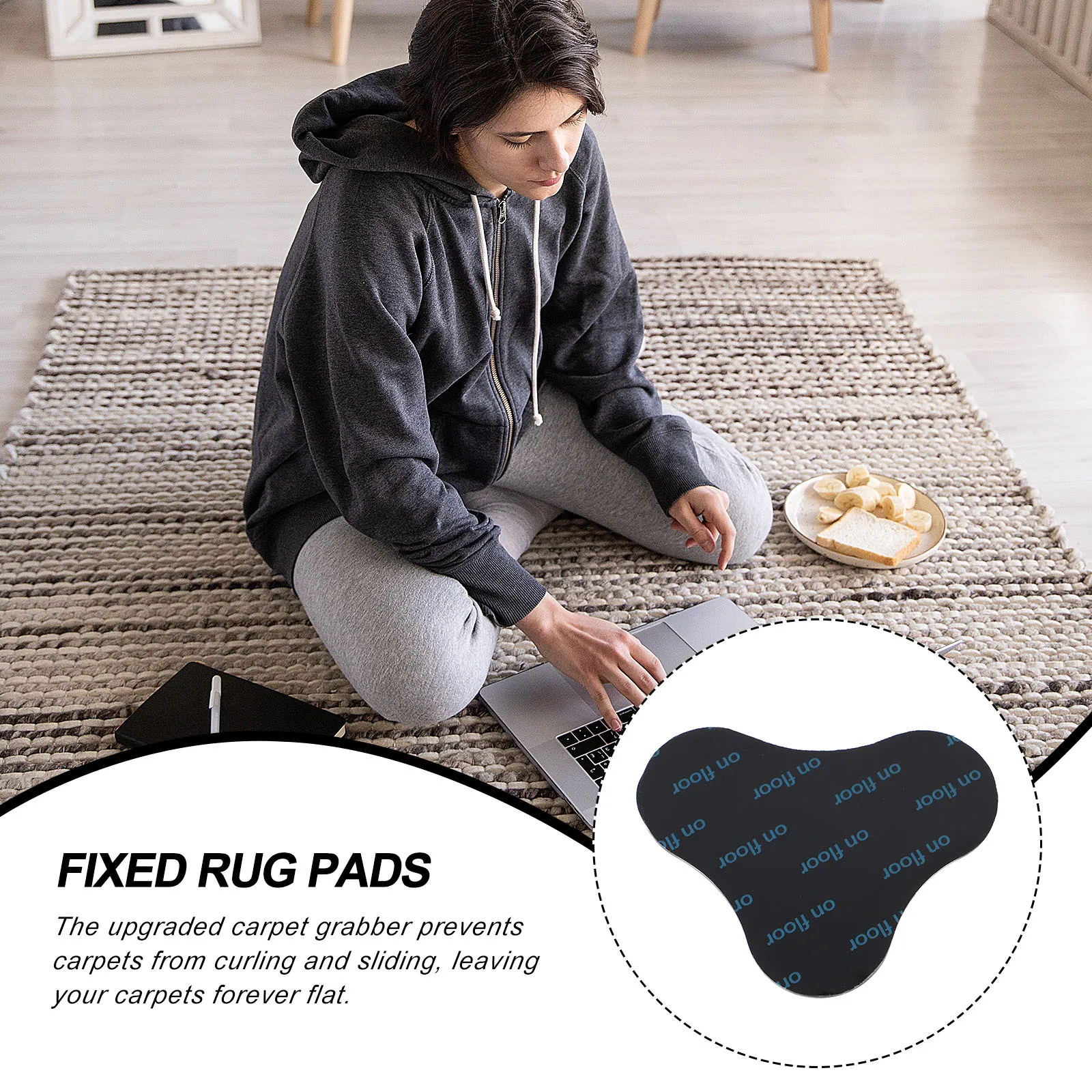 12 szt. Antypoślizgowe podkładki pod dywan, usuwalne naklejki na dywan, bezśladowe podkładki antypoślizgowe do mocowania dywanów i mat podłogowych w domu, bezśladowe podkładki pod dywan.