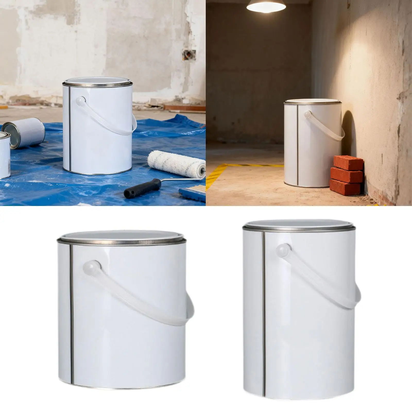 Empty Paint Can with Lid. Portable And Sturdy Metal Bucket for Storing Paint, Ideal for Crafts, DIY Projects And Accessories.