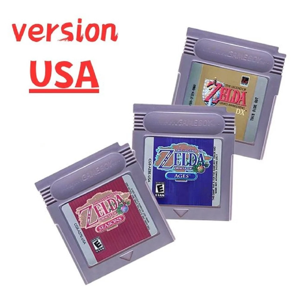 HOT Zelda GBC Spielkarte 16-Bit-Videospiel-Kassette Konsolenkarte für Gameboy Awakening Oracle of Seasons Klassische Spielversion