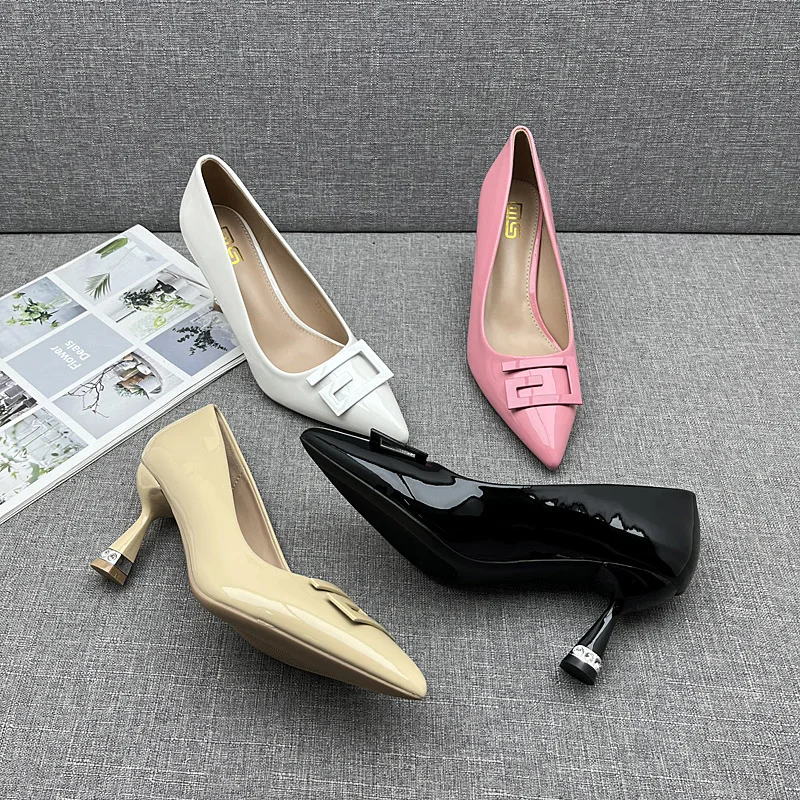 

Heeled Shoes 2024 Autumn New Pointed Toe Women's High Heels Stiletto Crystal Office Party Women's Shoes