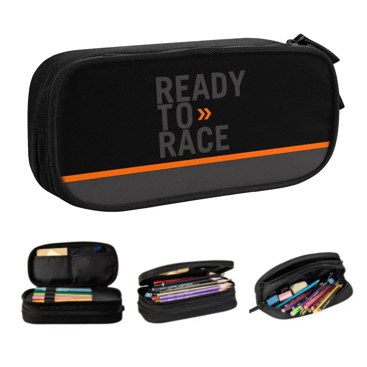 Korean Ready To Race Pencil Case for Boys Enduro Cross Motocross Bitumen Bike Life Large Capacity Pen Bag Box School Accessories