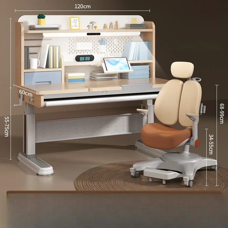 

Solid wood study table, household primary and secondary school students, writing tables and chairs