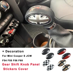 Grey Union Jack Flag Automatic Gear Knob Cover Sticker For MINI Cooper One Countryman F55 F56 F54 F57 F60 Auto Shift Accessory