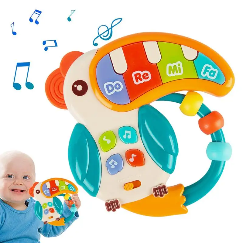 Jouet de piano coule en forme de crabe et d'oiseau pour bébé, clavier de musique, jouets précoces pour enfants, batterie 62