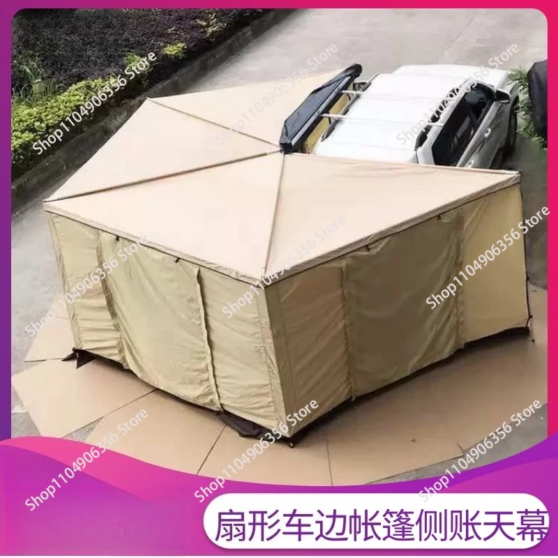 for Sector Awning Tent Cloth House Side Car Tent Awning with 4 Walls Full House 2.1M/2.5M Radius Size