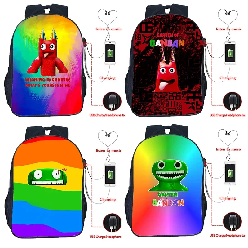 

Garten of Banban Schoolbag Usb Schoolbag Cartoon Teens Student Leisure Bags Boys Girls Travel Backpack