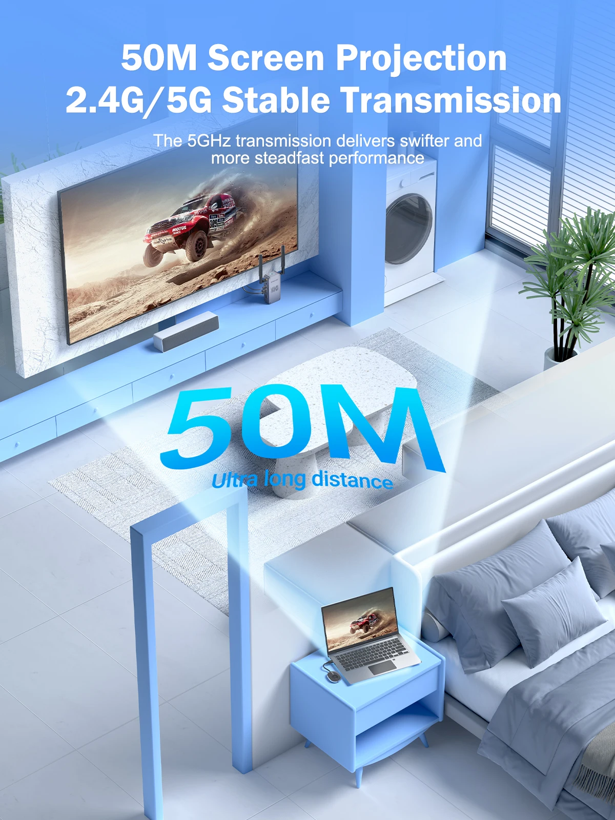 Picture 5: Lemorele Wireless HDMI Transmitter and Receiver Extender Kit Video Transceiver 1080P Display Adapter for TV PC Monitor Projector