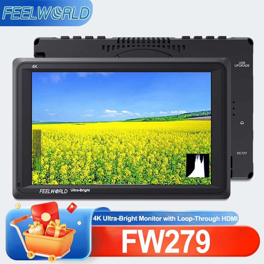 

FEELWORLD FW279 7-дюймовый монитор для камеры с яркостью 2200 нит, читаемый при дневном свете, Full HD 1920x1200, поддержка 4K HD входа/выхода, IPS-панель