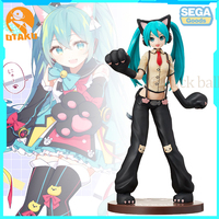 Genuine Sega Spm Hatsune Miku Project Diva Cat Version Figure Prize Model Collectible Statue Customized Decoration Birthday Gift