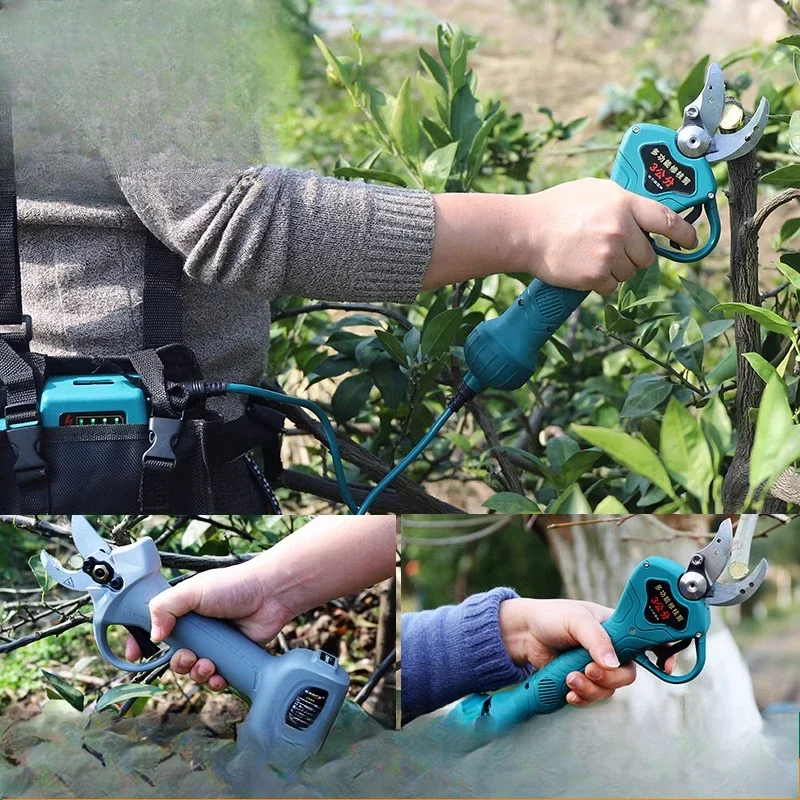 

7.2V 1300mAh 25mm Cordless Electric Pruning Shears, Lithium-ion Garden Scissors for Thick Tree Branches & High Branches