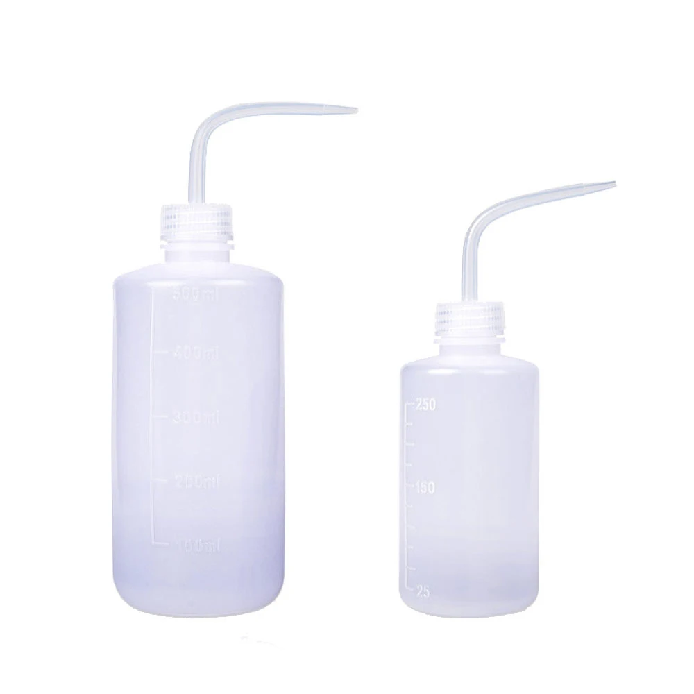 250/500ml Tattoo Wash Bottle Plastic Safety Squeeze Container Scale Diffuser Permanent Makeup Cups Bent Mouth Pigment Accessory