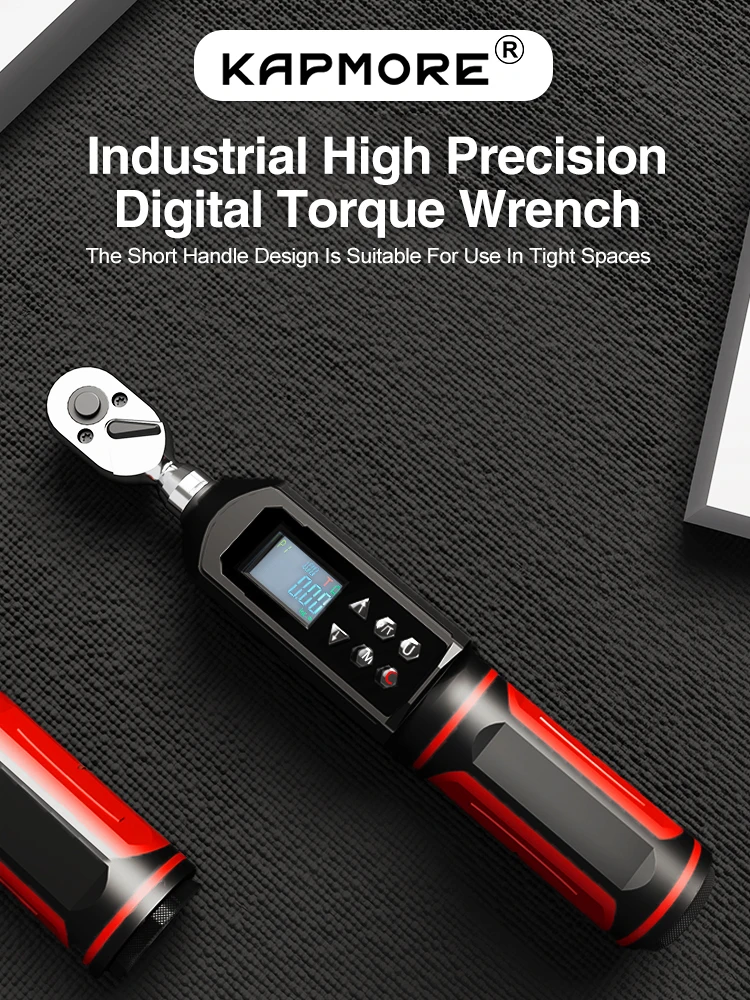 

KAPMORE Digital Preset Torque Wrench 3/8" 1/4" Bidirectional Ratchet Head Professional Adjustable Bicycle Repair Hand Tools