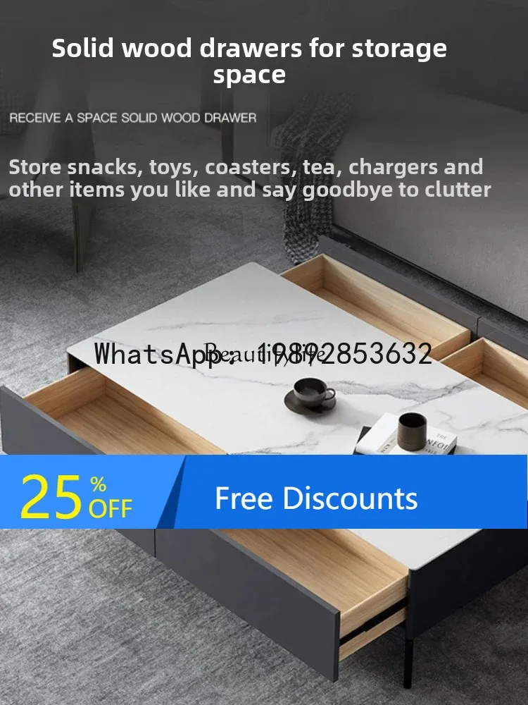 

Slate coffee table simple modern Nordic light luxury minimalist rectangle