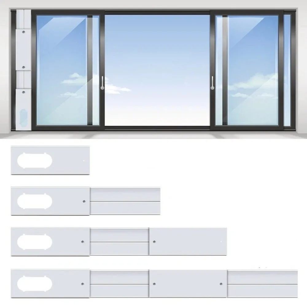 Adjustable Air Conditioner Window Vent Kit Retractable Plastic Window Sealing Plate Anti-Crack Heat Insulation