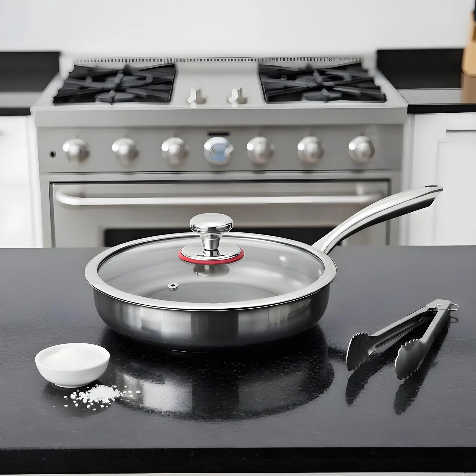 Titanium Pan with Lid Non-Stick Cooking Accessories Household Egg Pans for Home Cooks Beginners Busy Families Meal Prep