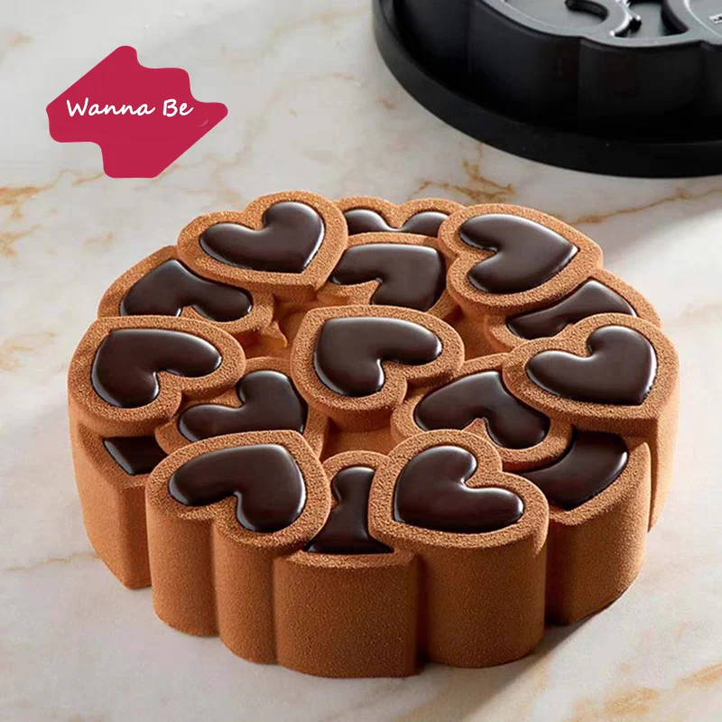 Heart Silicone Molds Candy Heart Shape Mold Rose Design French Mousse For Chocolate Decor Pastry Cake Jelly Pudding Making