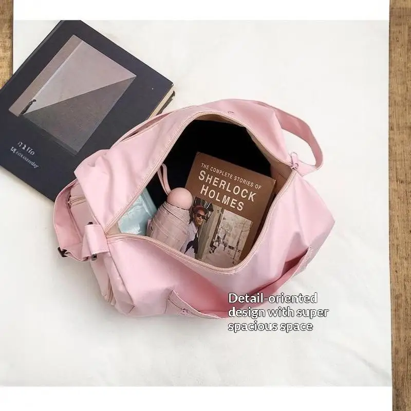 Beige Wasserabweisende Nylon-Reisetasche mit Verstellbarem Gurt Große Kapazität für Fitness Reisen Tägliche Pendlerfahrten – Detail 10