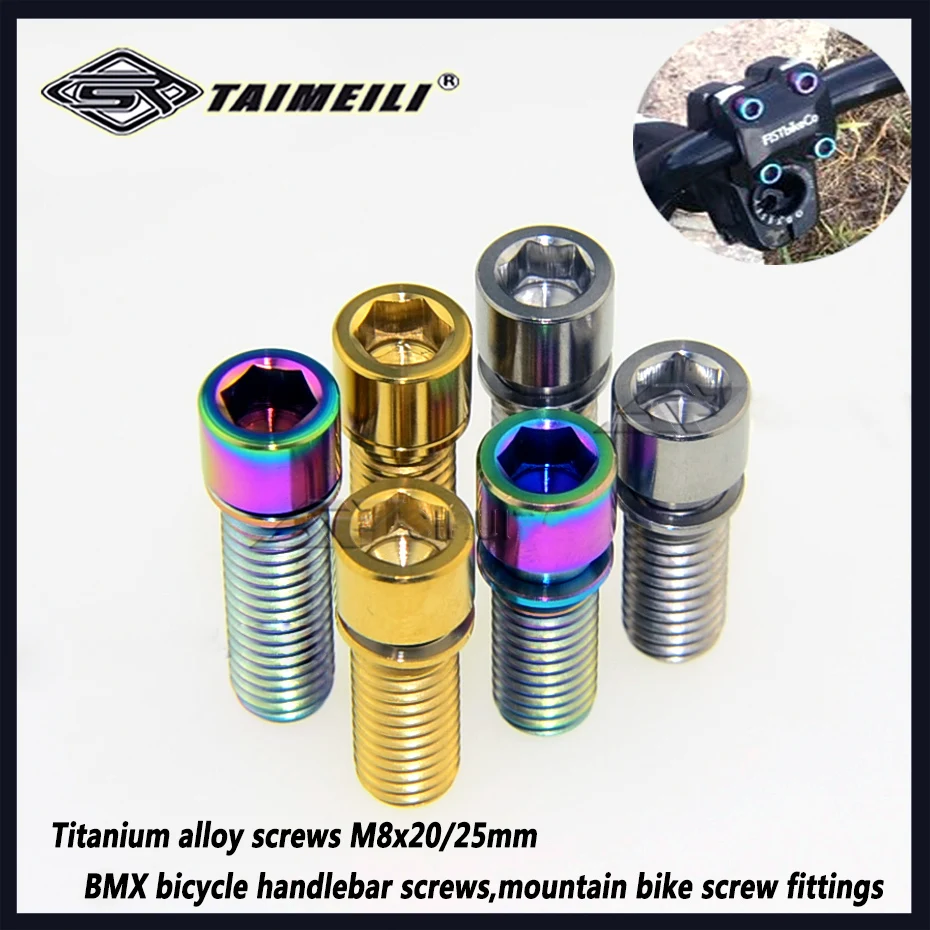1pcs Titanium alloy screws M8x20/25mm BMX bicycle handlebar screws,mountain bike screw fittings