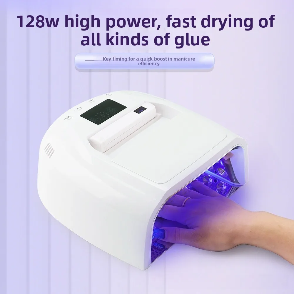128W High Power Rechargeable Nail UV Dryer Smart Auto Sensor 2 In 1 Curing Lamp For Professional Salon
