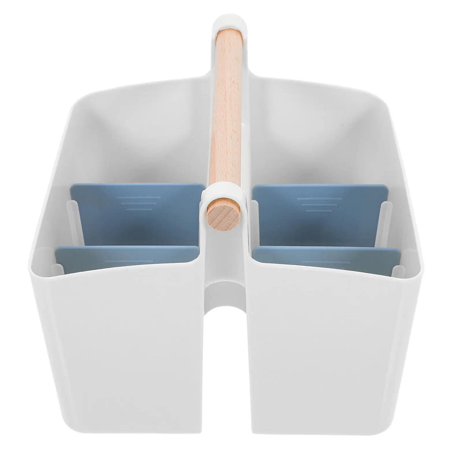 

Wooden Marker Organizer Portable Basket Compact Multi Functional Storage Container for Art Supplies Makeup Stationery Crayon
