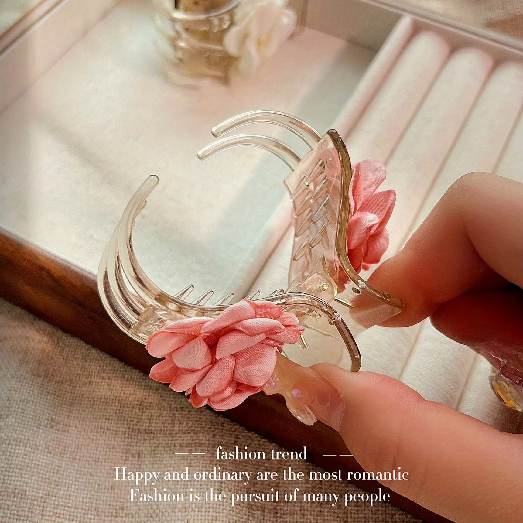 

Hair Claw Clip for Women Medium Size Non-Slip Grip High Ponytail Holder Durable Hairpin Birthday Valentine Gift