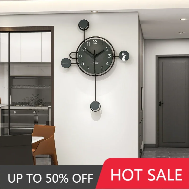 Nordic Round Wall Clock Minimalist Silent Metal Frame Scandinavian Design for Living Room Office Bedroom Modern Home Decor