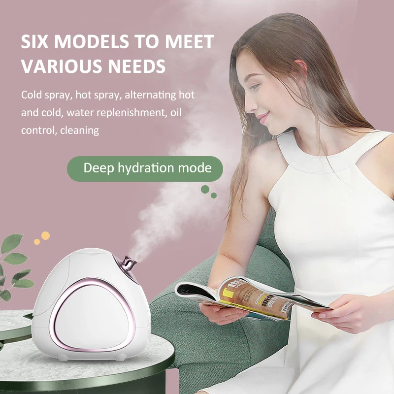 Hot and Cold Rotatable Face Steamer Vaporizer Steaming Facial Steamer Machine Facial Beauty Sauna Spa Device