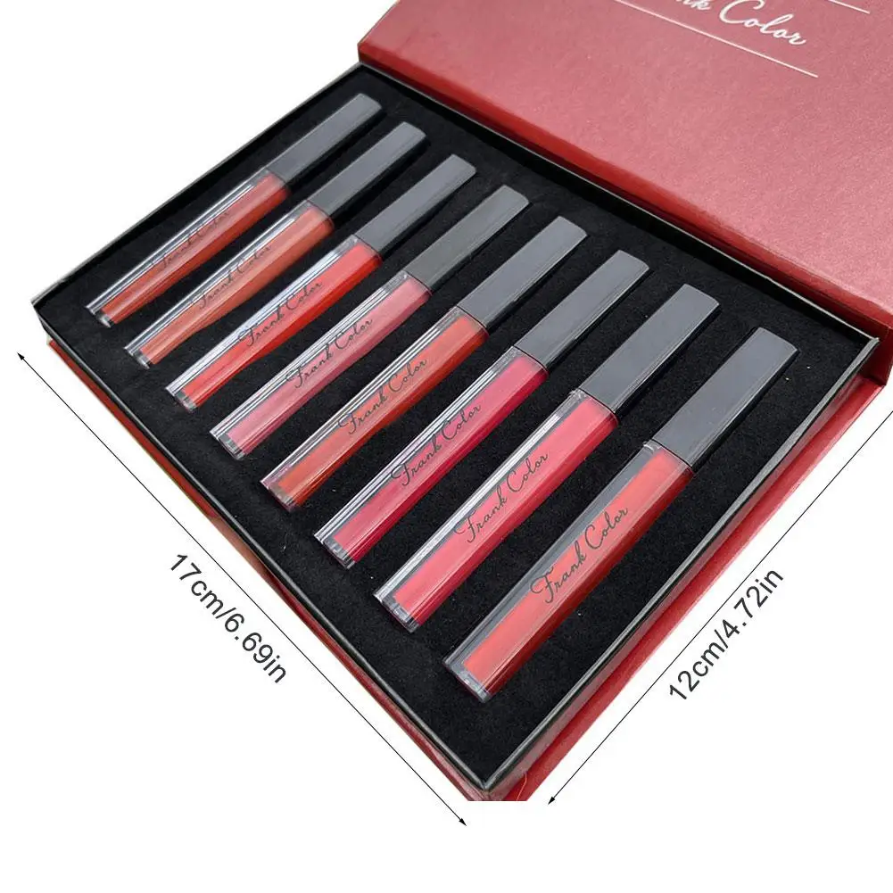 8 Stuks/1Set Matte Lippenstift Set Fluwelen Lip Glazuur Kleur Charme Blijvende Niet-Vervagende Lip Make-Up Waterdichte Student Lipgloss Voor Meisje