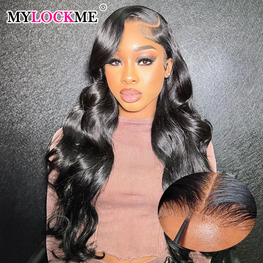 32 34 Inch Body Wave 180% 6x4 5x5 Wear And Go Glueless Wig Human Hair Transparent Lace Closure Wigs For Black Women  MYLOCKME