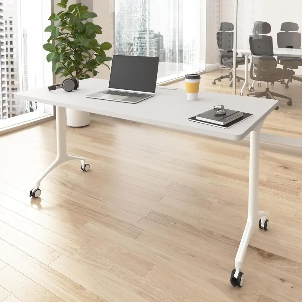 60-inch Rectangle Modular Office Conference Table, Synergy Collection, White