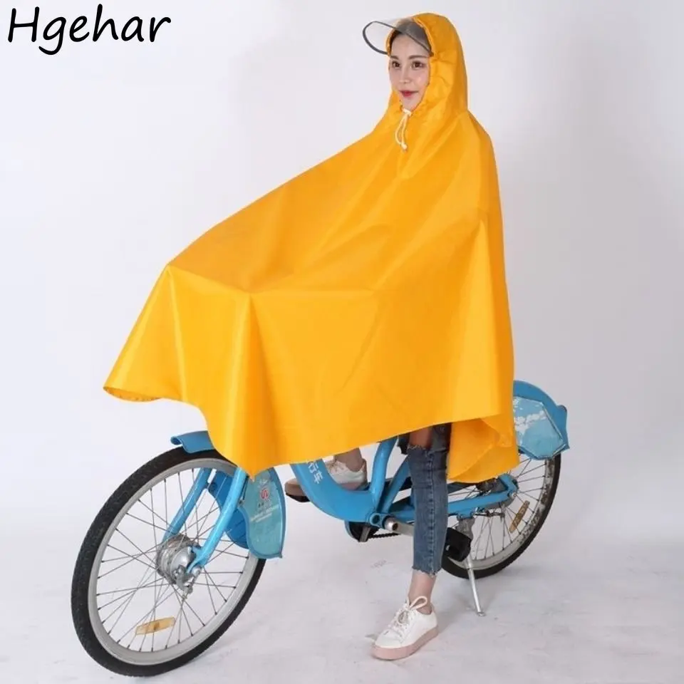 Cycling Raincoats Single-person Long Poncho Waterproof Outdoor Rain Cover Thickened Hooded Raincoat Women Impermeable Rainwear