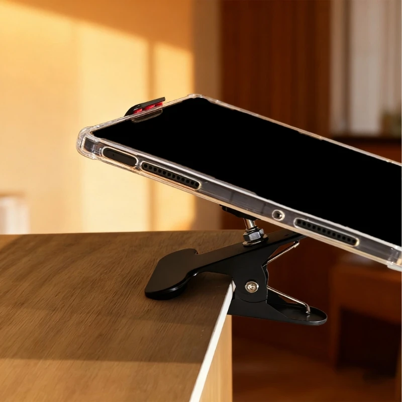 Heavy Duty Metal Phone Mount Support With Tool Less Quick Installation Multiple Adjustable Clamp For Office Desk F19C