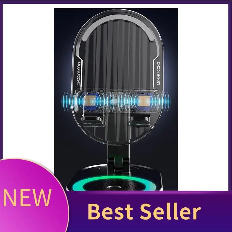 HFES 3-In-1 휴대폰 홀더 유도형 블루투스 스피커 홀더 360 ° 회전 접이식 리프팅 충전 보물 홀더