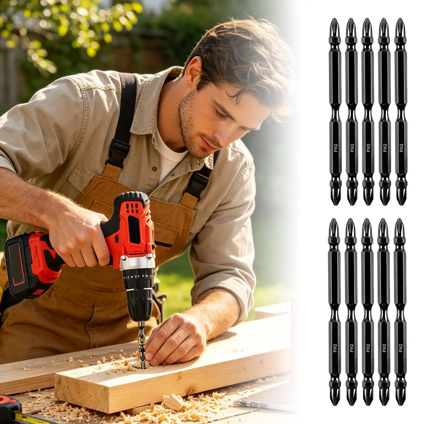 Magnetic Drill Bits Double-Ended Milled Magnetic Driver Head Kit Precision Screwdriver Bits Set For Industry Construction Home
