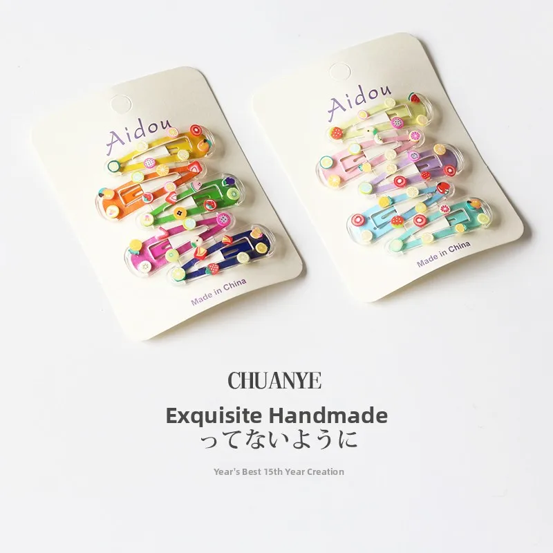 

Cute Simple Fem Hair Clips Set of 5 Children's Forehead Clip Korean Sle Faion Accories Hair Strips Side Clips