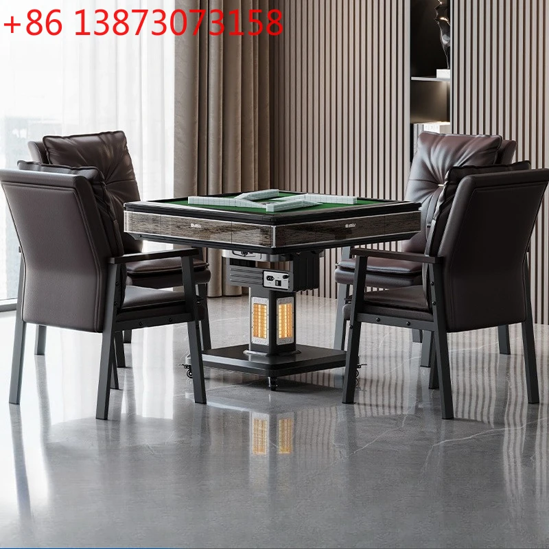 Nordic Foldable Mahjong Table Modern Automatic Shuffling Board Game Heatable Mahjong Dining Table Electric Home Furniture FYMT