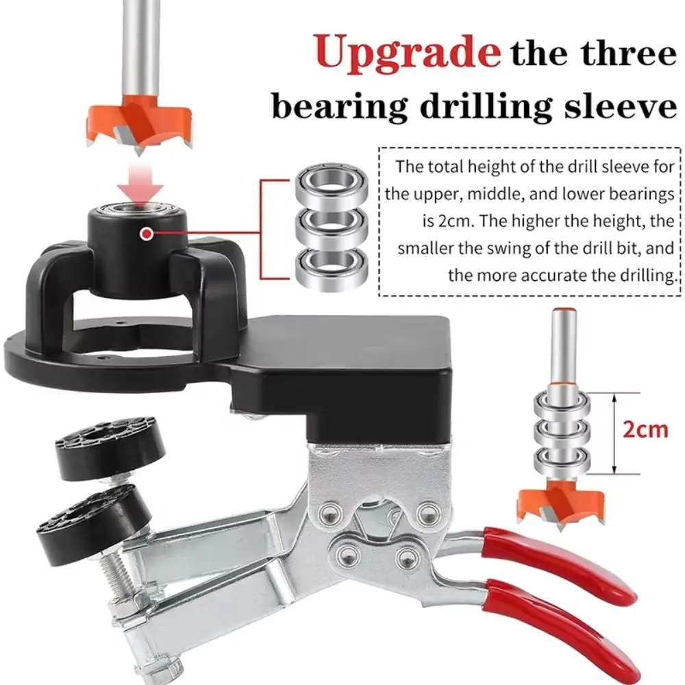 

Aluminum Alloy 35mm Hinges Boring Jig Locator Template Dual Fixture Cabinet Door Hinge Drill Guide Hole Punching Drill Guide
