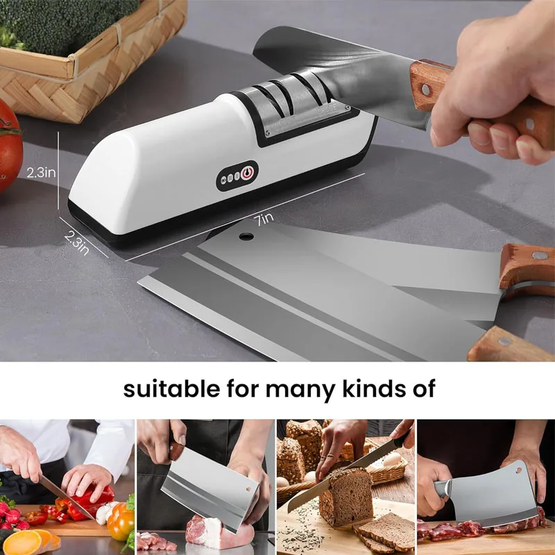 Electric Knife Sharpener Multifunctional Automatic Professional 4 Gears Kitchen Electric Knife Sharpener Kitchen Accessories