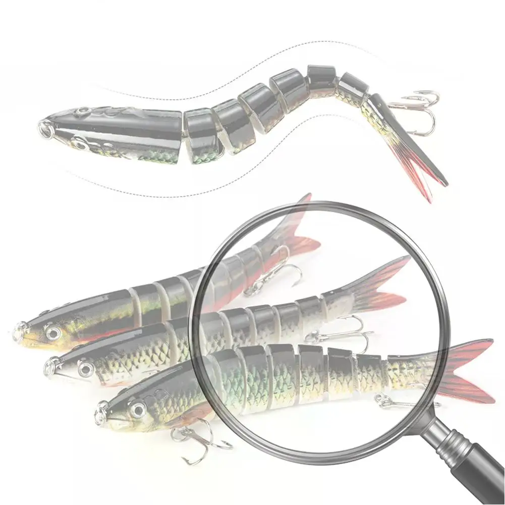 

3Pcs Sinking Wobblers Fishing Lures Lifelike Multi-Section Hard Bait Artificial Bait for Pike Bass Trout