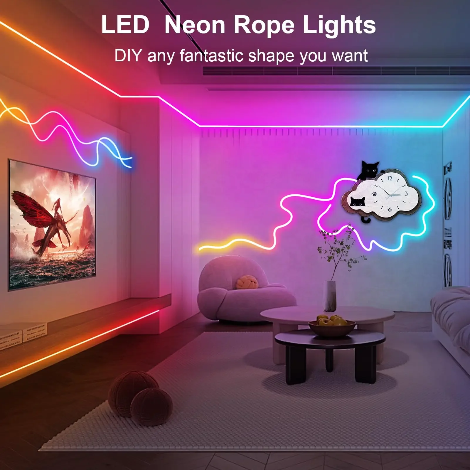 24V LED Strip Light Bluetooth Waterproof RGB Neon Light With Remote Control Music Sync DIY Bedroom Home Decoration Ambient Light