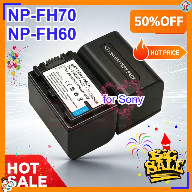 

NP-FH70 NPFH70 NP FH70 FH60 NP-FH60 Digital Battery for SONY DCR-SX60 HDR-UX7E UX7 UX5E TG3 TG1 TG5V AC-VQH10 HXR-MC1 Camcorder