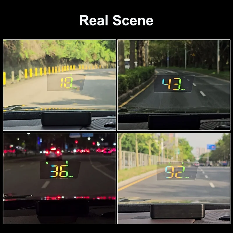 

ABTC-HUD GPS Beidou Dual Data Car Head-Up Display Meter Speed MPH KM/H 5V USB M2S Windshield Projector Color Display LCD