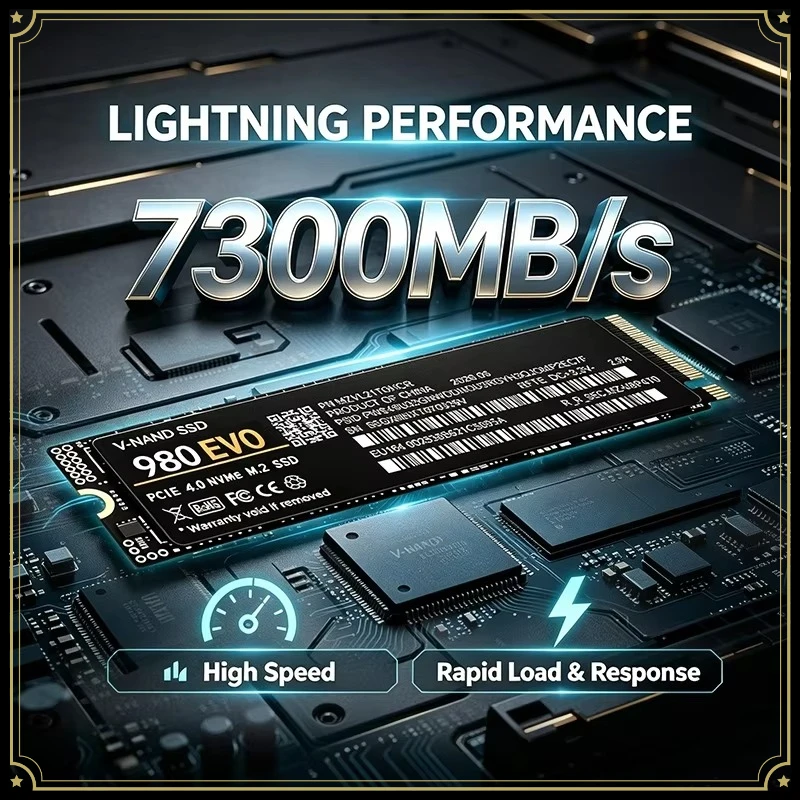 980 EVO M.2 NVMe SSD 7300MB/s TLC 3D NAND Internal Solid State Drive 500GB‑4TB For PS5 Gaming Desktop Laptop PC Storage