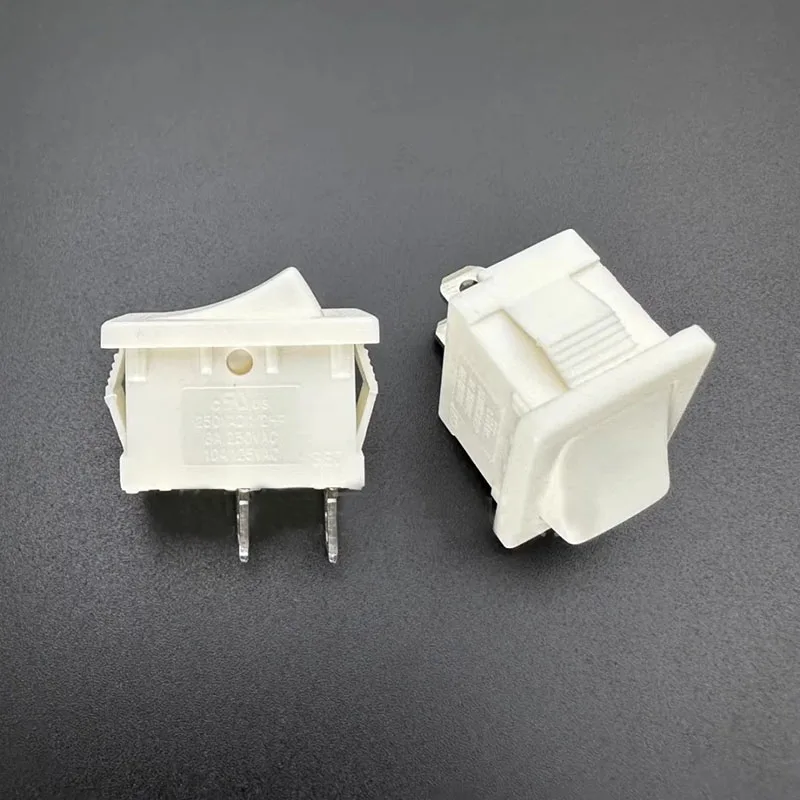PS8A-2 White boat type power switch 2 pin 2 gear 6A250V key Swing board boat type toggle 21*15mm