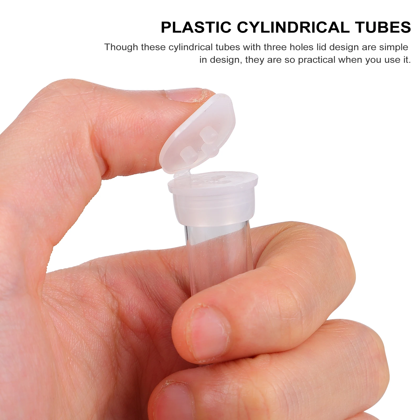 

100 Pcs Test Tubes Bottle with Lid Small Lab Lids Blood Transparent Science Containers