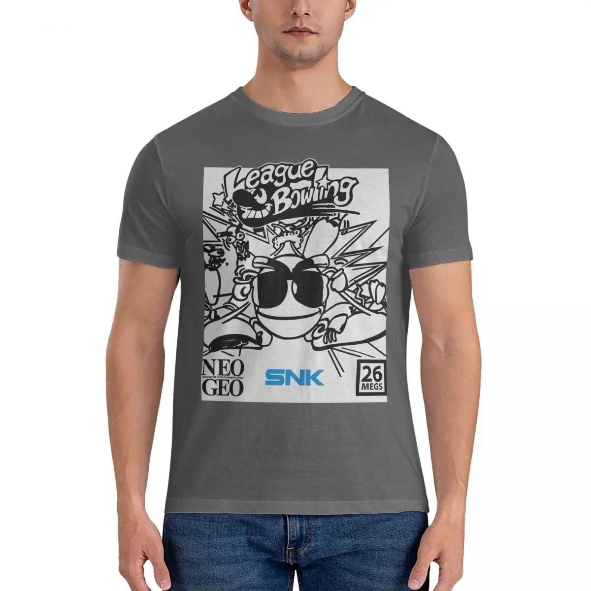 Men's League Bowling Neo Geo SNK By Lilly And Mae Pullover Hoodie T Shirt Neo Geo Cotton Clothing Neck Tee Shirt Classic T-Shirt